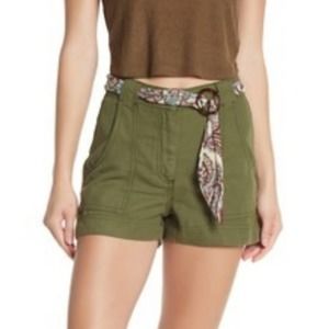 TopShop Hanky Tie Shorts Green 8 & 10